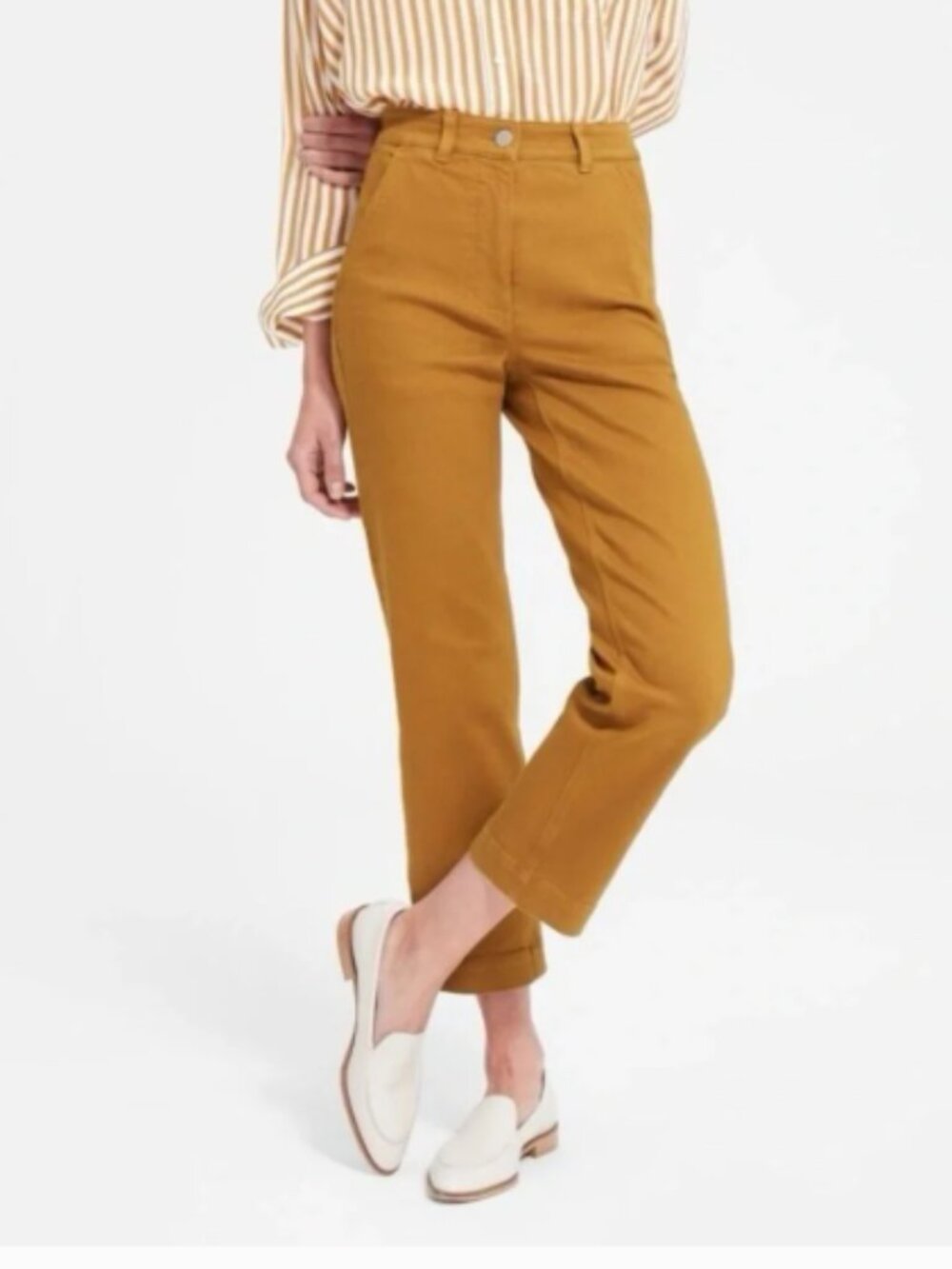 Everlane | Utility Straight-Leg Crop Pant | Ochre Yellow | Size 4